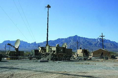 The Warfighter Information Network-Tactical equipment is set up during a Network Integration Evaluation at White Sands Missile Range, New Mexico. 