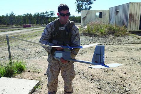  The Spectral and Reconnaissance Imagery for Tactical Exploitation effort, for example, will improve capabilities for U.S. Marine Corps unmanned aerial systems such as the Raven pictured here.