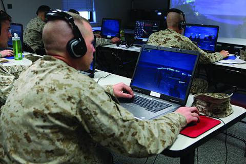 U.S. Marines communicate digitally over a network. The Next Generation Enterprise Network, or NGEN, will take a new approach to networking yet evolve from the existing Navy Marine Corps Intranet.