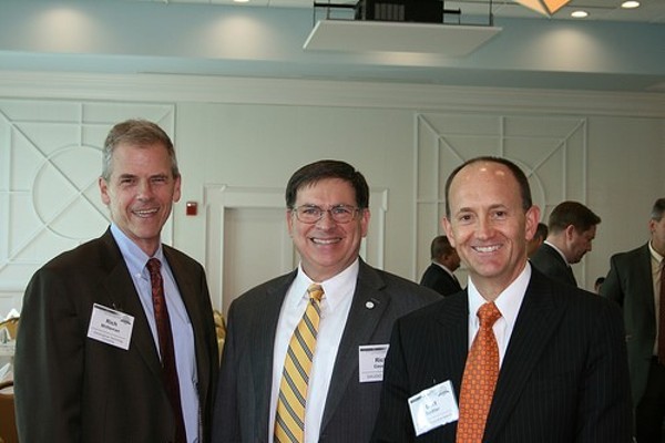 Rich Mittelman (l), Rich Gaudio (c) and Bert Sadtler enjoy networking during the chapter's October event.