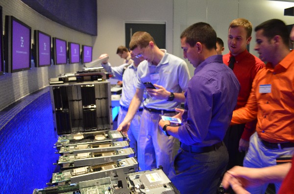 A group of college students and airmen from the chapter's Young AFCEANs tour the Dell Solutions Data Center in April during an Industry Tour that also took them to the offices of Oracle Corporation in Austin, Texas.