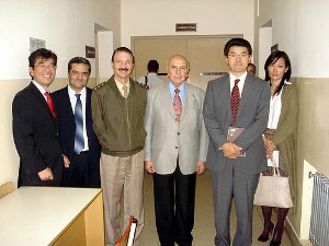 The April professional development course drew guest speakers from a variety of fields. From l-r are Eiji Roppongi, DiBEG; Luis E. Valle, coordinator for the event; Col. Alejandro L. Echazú, EA, subdirector for the Escuela Superior Técnica; Maj. Gen.Francisco E. Machinandiarena, EA (Ret.), chapter president; Aki Tsujikawa, from the Japanese Embassy; and his translator.