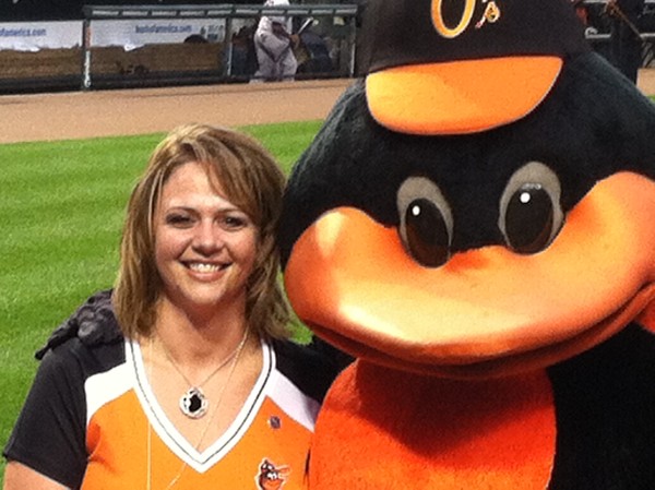 Jennifer Kauffman, chapter president, accepted the Heavy Hitter Award on behalf of the chapter for purchasing more than 250 tickets to the September baseball game, which benefitted the chapter's scholarship fund.