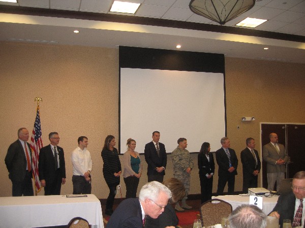 The 2015 chapter officers are sworn in at a January meeting by Regional Vice President Fred Scheyd.