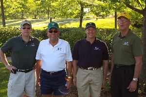 The Greentree Group, consisting of (l-r) Travis Greenwood, Sam Greenwood, Floyd Baldwin, Maj. Gen. Ev Odgers, USAF (Ret.), was among the record-breaking turnout at the May tournament.
