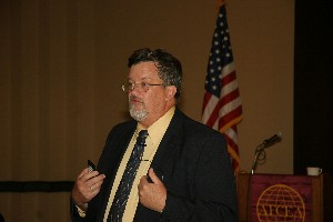 Bob Whitkop, assistant chief of naval operations, presented an overview of the Next Generation Enterprise Network program during the October chapter meeting.