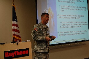 June keynote speaker Brig. Gen. Francis G. Mahon, USA, Deputy Commanding General, U.S. Army North (ARNORTH), outlines ARNORTH mission and military roles and relationships.