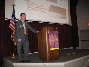 Lars Ericsson, senior scientist, Army Unmanned Aircraft Systems (UAS), presents UAS technology needs at the October Unmanned Systems Symposium.