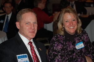 Roger Coe and Nancy Herthum network during the January event.