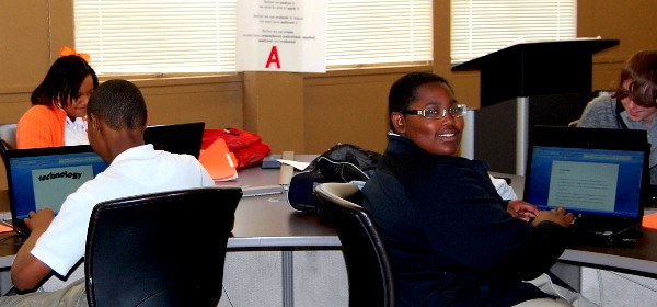 Students enjoy class time at the IT Academy, which received a donation from the chapter's Education Foundation in October.