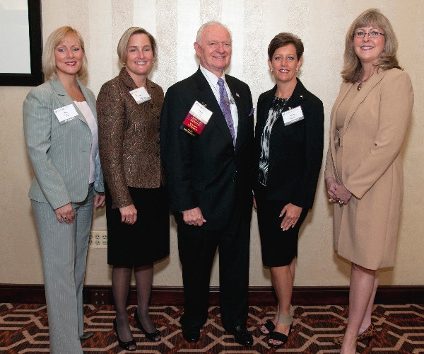 Joining together for the inaugural Women in NOVA (WIN) event in June are (l-r) Diane Hahn Bellegarde, Paige Atkins, Chuck Corjay, Rebecca Cowen-Hirsch and Karen Van Buren.