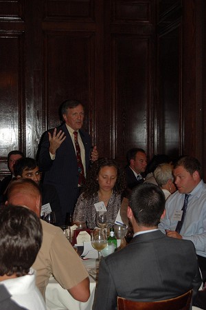 Col. Greg Gardner, USA (Ret.), deputy chief information officer, Office of the Director of National Intelligence, comments on life lessons during the chapter's Mentor Protégé Night in June.