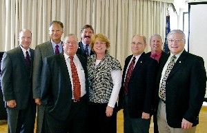 Eight past chapter presidents attended the September luncheon. From l-r are Porter Clapp, Frank Richardson, Ray Miller, Steve Kelley, Linda McMahon, Bob Whitkop, Pat Ryan and Stan Howard.
