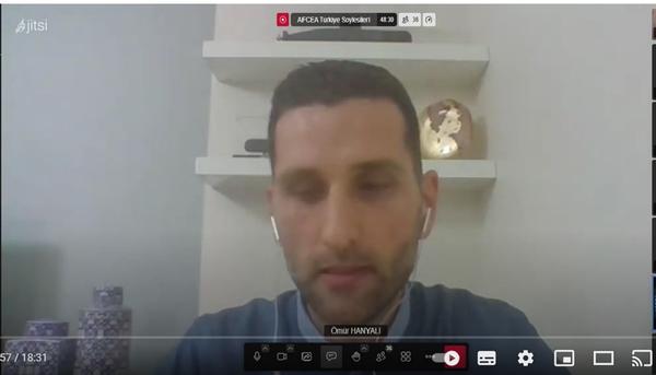 Omur Hanyalı presents during the February webinar.