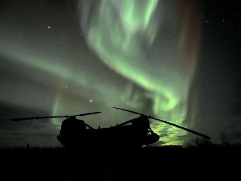 The U.S. Army's 1-52 General Support Aviation Battalion conducts aerial gunnery in Alaska.