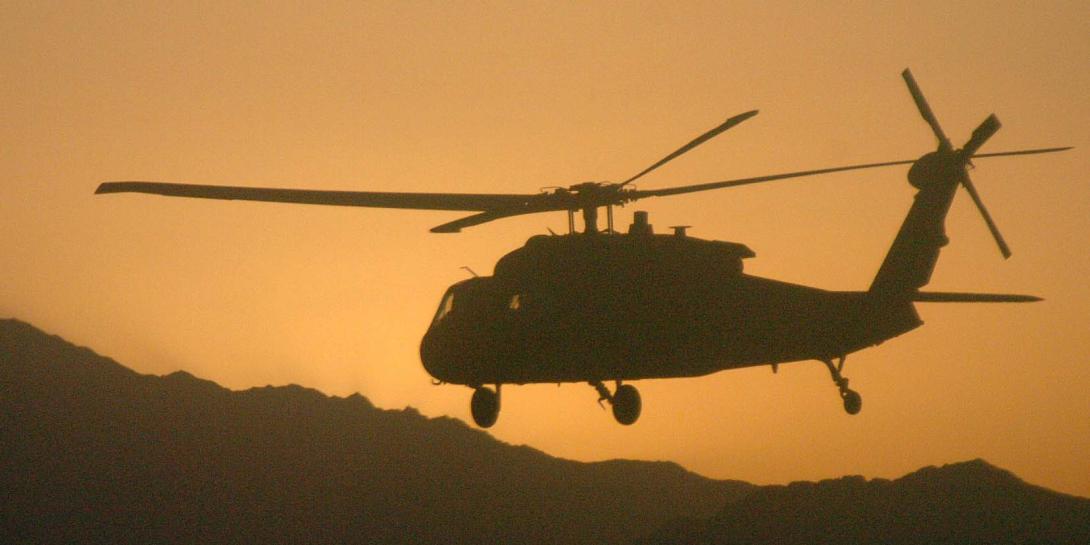 A UH-60 Black Hawk helicopter carries soldiers from the 10th Mountain Division on a mission in Afghanistan. The Afghan Mission Network provides unprecedented data sharing and operations planning capabilities among coalition partners and serves as the basis for the Mission Partner Network in development today.