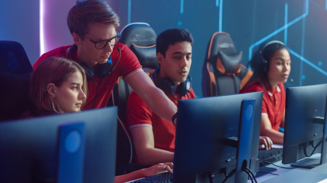 A group of gamers compete in a championship tournament. One method of drawing young people into the cybersecurity field would employ gamification to providequantifiable ways of training in an interactive realm.  Gorodenkoff/Shutterstock