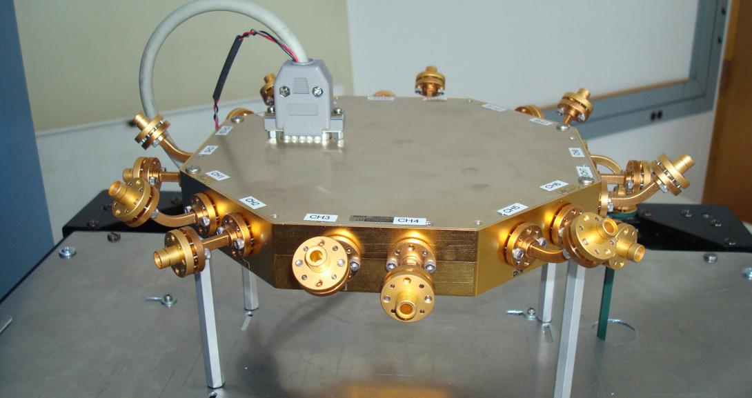 NIST researchers developed this directional 16-antenna array to support modeling of wireless communications channels at 83 gigahertz.