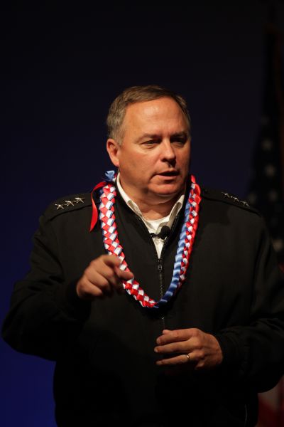 Lt. Gen. Francis J. Wiercinski, USA, commanding general, U.S. Army Pacific, gives the Pacific land warfighter’s perspective at TechNet Asia-Pacific 2012.