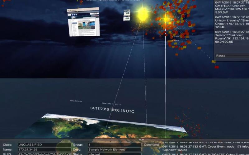 LinQuest's cyber solution allows analysts to view data in 3-D.