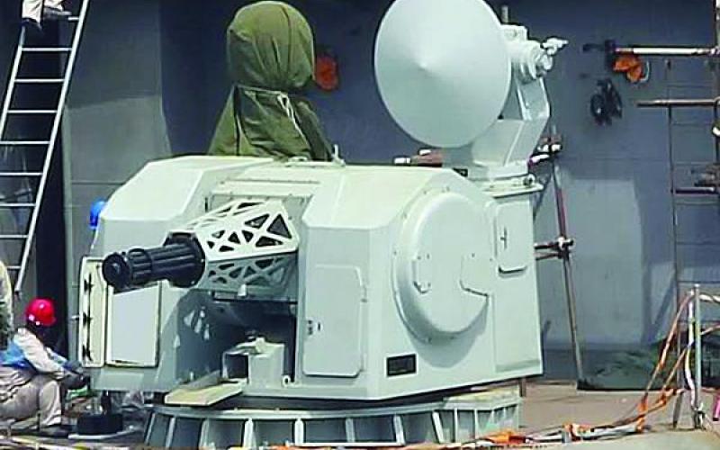 An indigenous design 11-barrel Gatling gun serves as a close-in weapon system aboard a Chinese aircraft carrier. The People’s Liberation Army Navy has developed and adapted a variety of shipboard defense systems to suit different vessels. Photo: Hobby Shanghai (HSH)