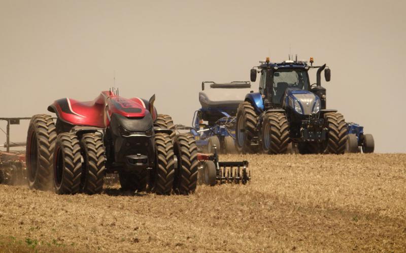 CNH Industrial has developed an autonomous tractor concept vehicle. Future farmers may rely on communications devices planted in the field to signal smart tractors to fertilize the soil or harvest the crops.