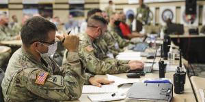U.S. Army soldiers and Defense Department contractors collaborated at Yuma Proving Ground, Arizona, during Project Convergence 20 to initiate testing exercises for new multidomain operations weapons systems. U.S. Army photo by Daniel J. Alkana, 22nd Mobile Public Affairs Detachment