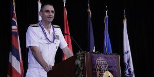 Rear Adm. Matthew J. Carter, USN, deputy commander, U.S. Pacific Fleet discusses resiliency at TechNet Asia-Pacific.