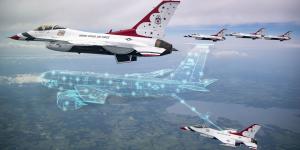 A new augmented reality platform will help pilots train in the air with digital assets.  Design by SIGNAL Art Director of DOD photo by Tech. Sgt. Ned Johnston, Air Force Thunderbirds