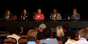 The first Women in STEM panel held this week at AFCEA’s TechNet Augusta address issues that keep women from pursing and staying in STEM fields. Photo by Wayland Linwood.