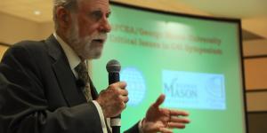 Vint Cerf, touted as one of the ‘fathers of the Internet’ and now vice president and chief Internet evangelist for Google, speaks at the AFCEA International/George Mason University Critical Issues in C4I Symposium held in May.