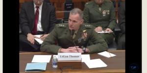 Lt. Gen. Gary Thomas, USMC, deputy commandant for programs and resources, testifies before the  U.S. House Armed Services Tactical Air and Land Forces Subcommittee.
