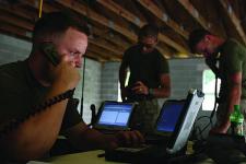 Marine Corps communications operators link with their counterparts during an exercise. A major part of the Corps transition to NGEN involved seeking input from warfighters, officials say.