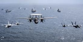Australian, British, Japanese and U.S. ships and aircraft transit the Bay of Bengal in the northeastern portion of the Indian Ocean. The U.S. Indo-Pacific Command is one of the first to host advanced data analytics teams made that include personnel with data and artificial intelligence experts. Photo by Navy Petty Officer 2nd Class Haydn Smith