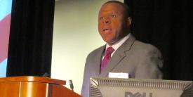 Andre Hentz, deputy undersecretary (acting) for science and technology, DHS, speaks at the AFCEA Homeland Security Conference.