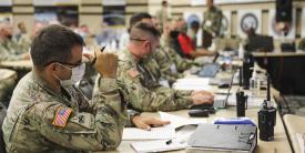 U.S. Army soldiers and Defense Department contractors collaborated at Yuma Proving Ground, Arizona, during Project Convergence 20 to initiate testing exercises for new multidomain operations weapons systems. U.S. Army photo by Daniel J. Alkana, 22nd Mobile Public Affairs Detachment