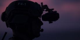 A Marine with the 31st Marine Expeditionary Unit's Force Reconnaissance Platoon waits on the flight deck while training in the Pacific Ocean. Marine Corps Systems Command unveiled its new Binocular Night Vision Goggle II that it is fielding to Force Recon and Explosive Ordnance Disposal Marines this year, with full capability next year. Photo credit: Staff Sgt. T. T. Parish, USMC