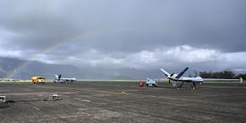 Two MQ-9 Reapers are parked on the flight line during the Air Force’s Exercise Agile Combat Employment Reaper on September 20, 2021, on Marine Corps Base Hawaii, Hawaii. Reapers joined on MCB Hawaii from multiple bases across the continental United States for the exercise. Experts purport that cutting the MQ-9 Reaper program would harm U.S. capabilities and ability to protect itself. Credit: U.S. Air Force photo by Airman 1st Class Adrian Salazar