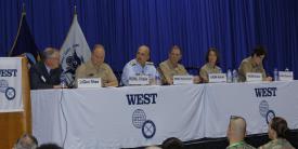 A West 2019 panel discusses combat operations in the cyber realm. Photo by Michael Carpenter