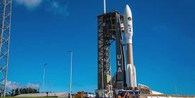 The Space and Missile Systems Center’s fifth Advanced Extreme High Frequency satellite, AEHF-5, in the faring of United Launch Alliance’s Atlas V vehicle, launches last August at Cape Canaveral Air Force Station. The center has moved control of the satellite to the new Space Operations Command. Credit: SMC