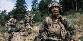A U.S. Army soldier shouts orders as his unit prepares to assault an objective during exercise Saber Junction in Germany this year. NATO faces its own organizational challenges as it strives to increase the resiliency and effectiveness of its logistics in the face of a newly emerging threat picture. Credit: NATO