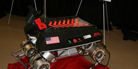 This early version of the ARL RCTA's LLAMA robot demonstrated how a quadruped can ascertain obstacles and avoid them. An improved version features better sensors, and future iterations will give it more speed and greater payload.