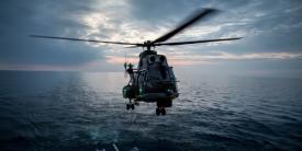 A Romanian navy helicopter prepares to land on the deck of a frigate during maneuvers by Standing NATO Maritime Group 2 in the Black Sea. The NATO Communications and Information (NCI) Agency is looking toward industry to equip its military and organizational forces with proven technologies that enhance mobile links.