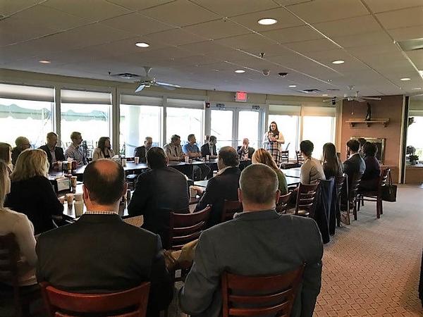 The Leadership Breakfast series features intimate roundtable discussions. The chapter's Young AFCEANs held this year's first event in May.