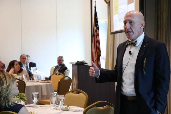 John Willison, deputy to the commanding general for the U.S. Army Combat Capabilities Development Command addresses the crowd at the chapter's October luncheon. 