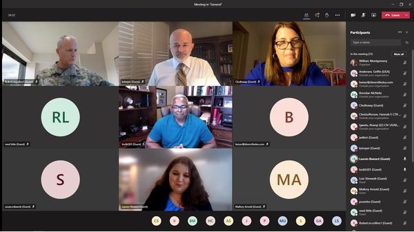The chapter's Young AFCEANS gather online during the chapter's first digital event in October. 