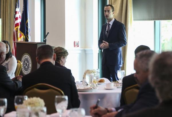 Joseph Welch, director of the Army's Command, Control, Computers, Communications, Cyber, Intelligence, Surveillance, and Reconnaissance (C5ISR), speaks at the AFCEA Luncheon in October at Water's Edge in Belcamp, Maryland. 