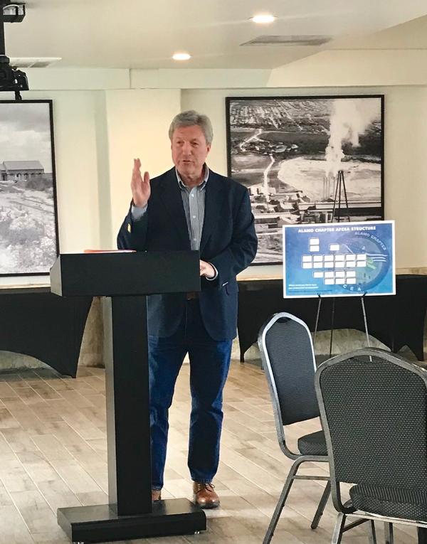 Brig. Gen. Jeff Kendall, USAF (Ret.), discusses National Cybersecurity Policy during the chapter's first Tech Talk of the year in May. The dialogue is an open forum that allows YACs and mentors from various career paths to contribute.
