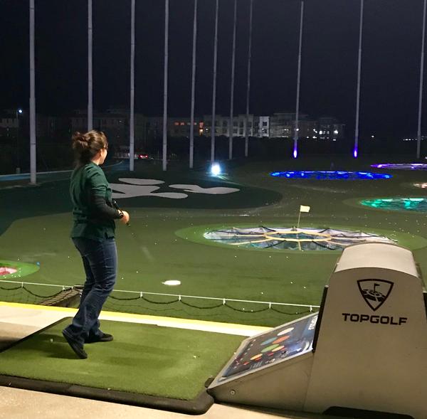 A chapter Young AFCEAN hits a few balls in October during the annual Mentor Protégé Night at San Antonio's Topgolf. The event included networking and tee time.