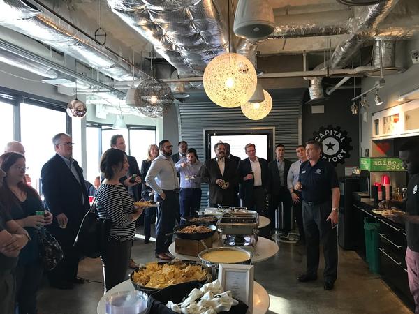 In May, Bill Robinson, chapter vice president of memberships, welcomes San Antonio and Austin attendees and chapter board members to the first social membership event initiative in the Austin, Texas area.